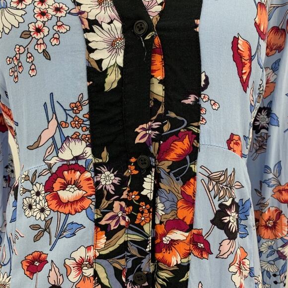 Maeve Shirt Dress Womens 0 Floral Leyster Lace Back Button Front Anthropologie - Picture 5 of 16